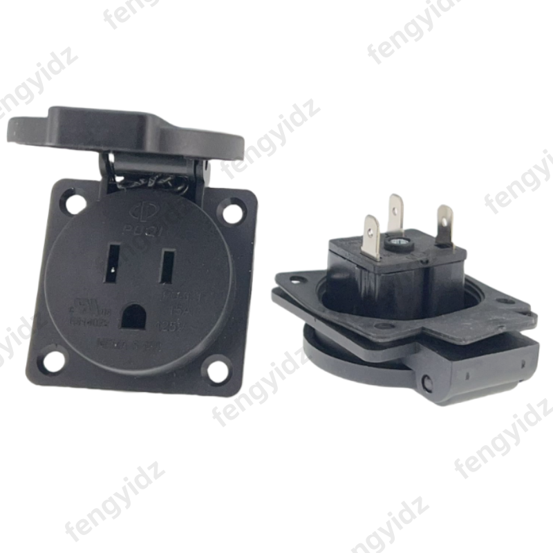 Outdoor Power Receptacle - Schwarz 125V 15A 20A IP44 CE