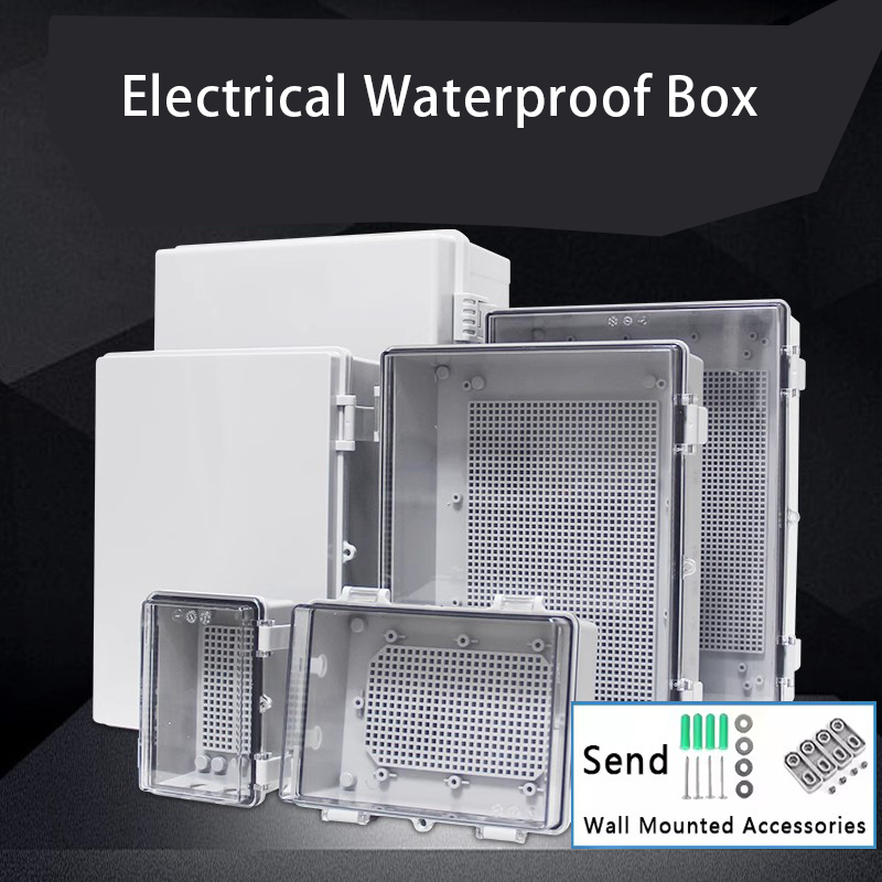 Outdoor Power Junction - IP66 wasserdichter Anschlusskasten, grau/transparentes elektrisches Gehäuse,