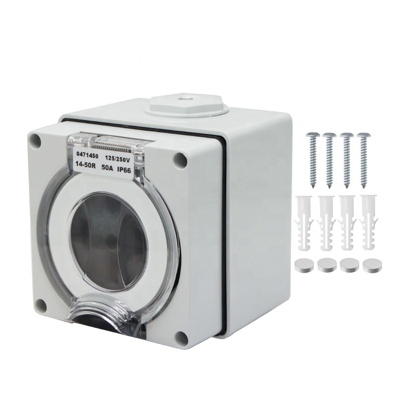 Outdoor Power Receptacle - 50 Ampere Generator RV Power Inlet