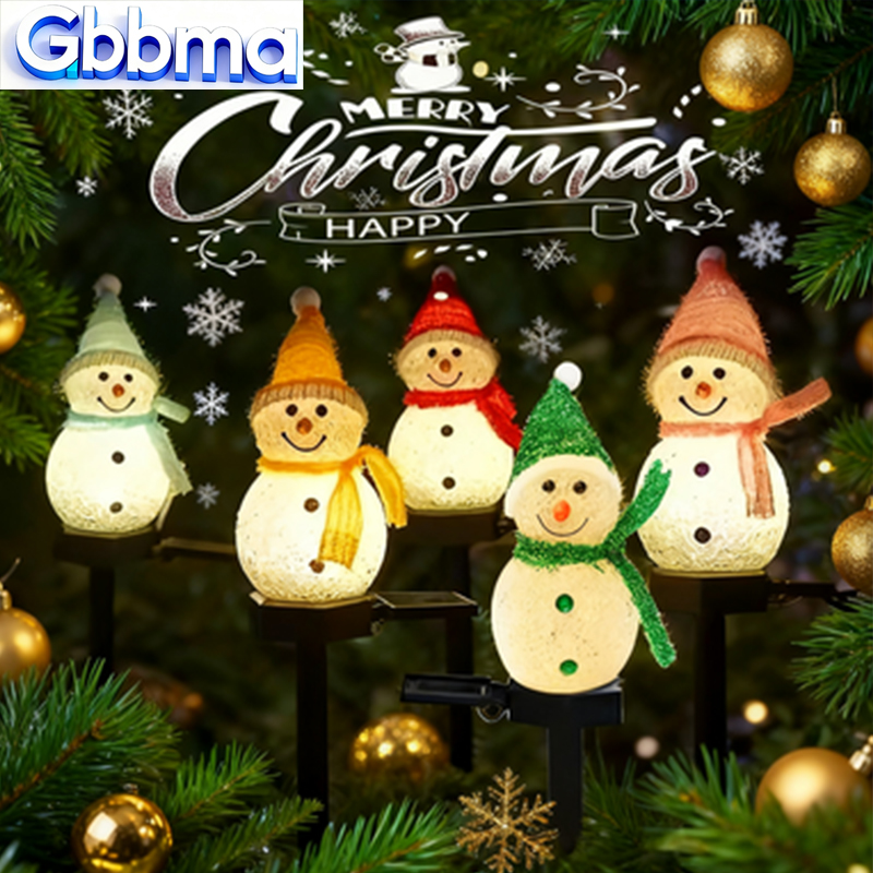 Outdoor Power For Xmas Lights - 2LED Schneemann Solar Garten Licht Outdoor