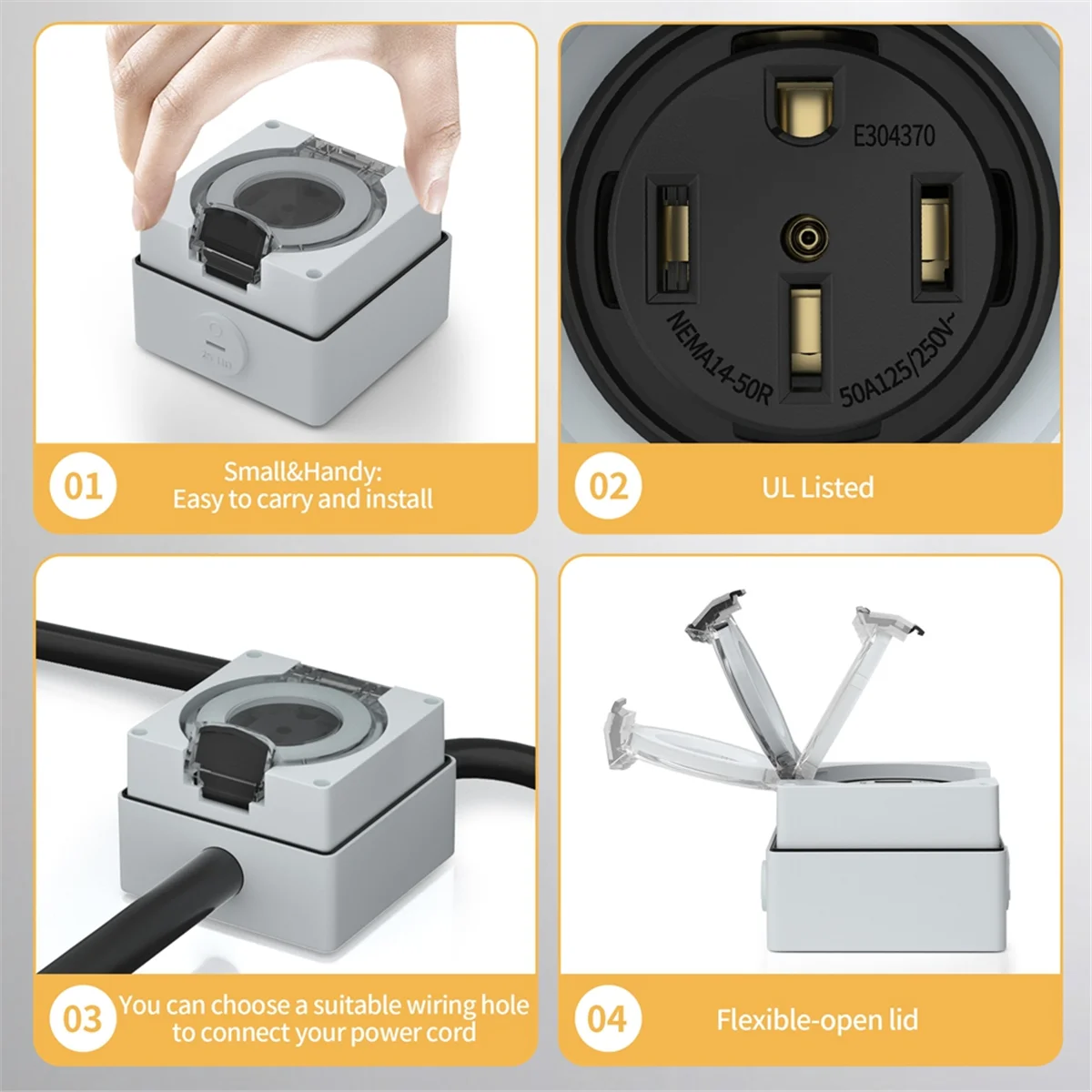 Outdoor Power Receptacle - AT16 50Amp Stromanschlussbox, 125/250 Volt NEMA