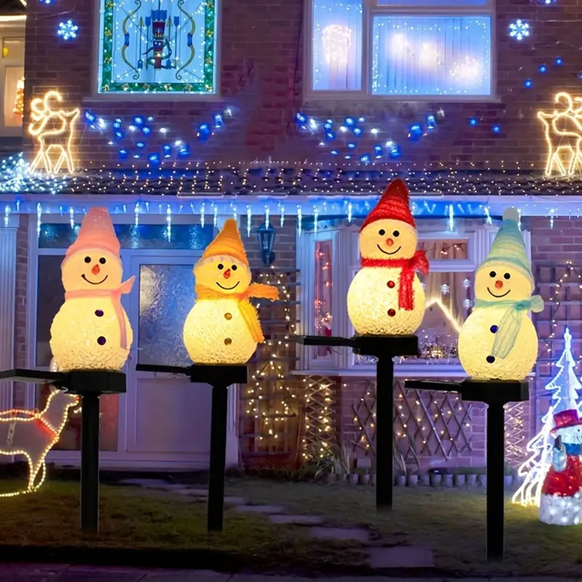 Outdoor Power For Xmas Lights - LED Schneemann Solar Garten Licht Outdoor