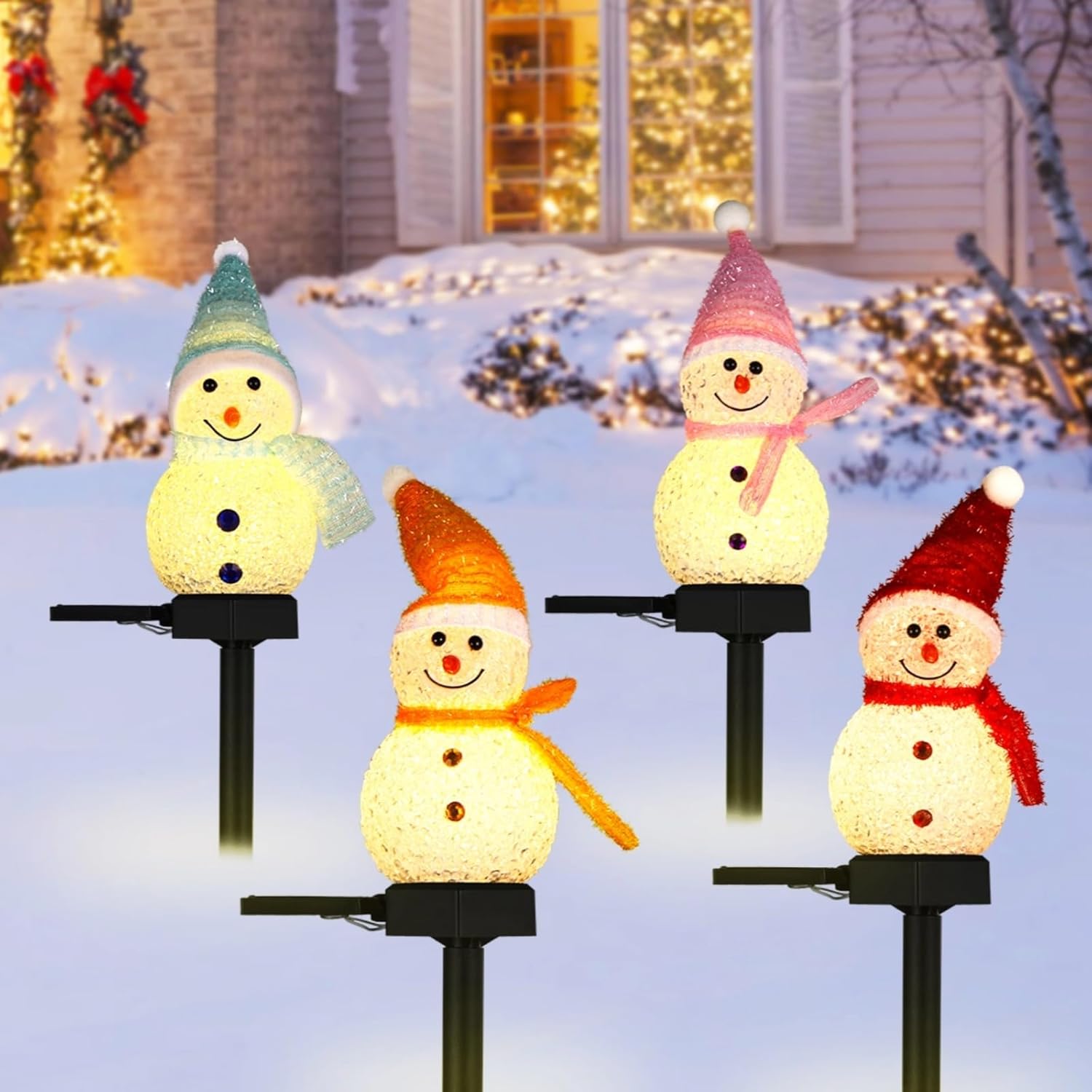 Outdoor Power For Xmas Lights - LED Schneemann Solar Garten Licht Outdoor