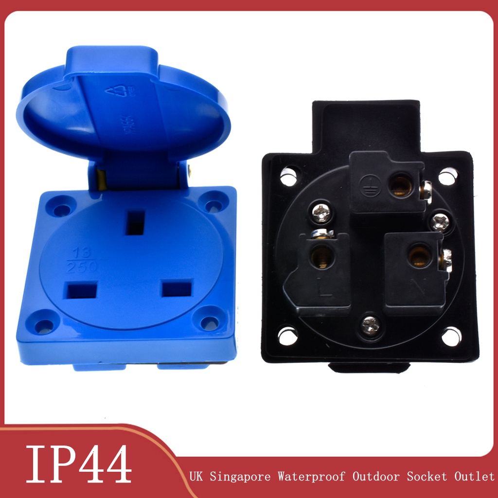 Outdoor Power Receptacle - 1 Stück Großbritannien Schwarz Blau 13A