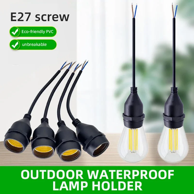 Outdoor Power Lead - Universeller E27 Lampenkopf mit Stromkabel, Wasserdicht