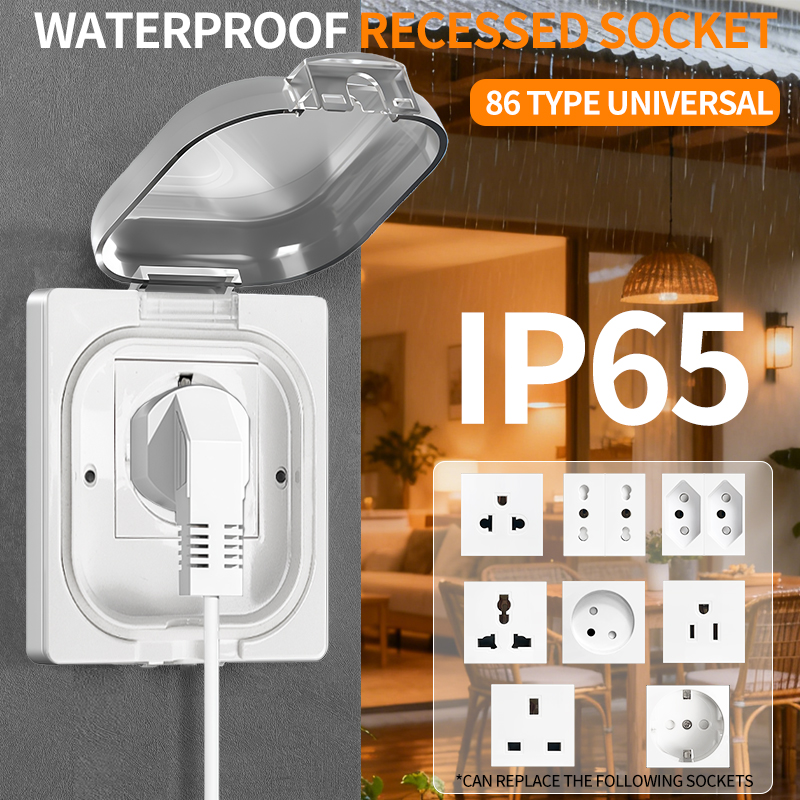 Outdoor Power Receptacle - IP65 wasserdichte Außensteckdose, 16 A, Hochleistungs-Wandplatte