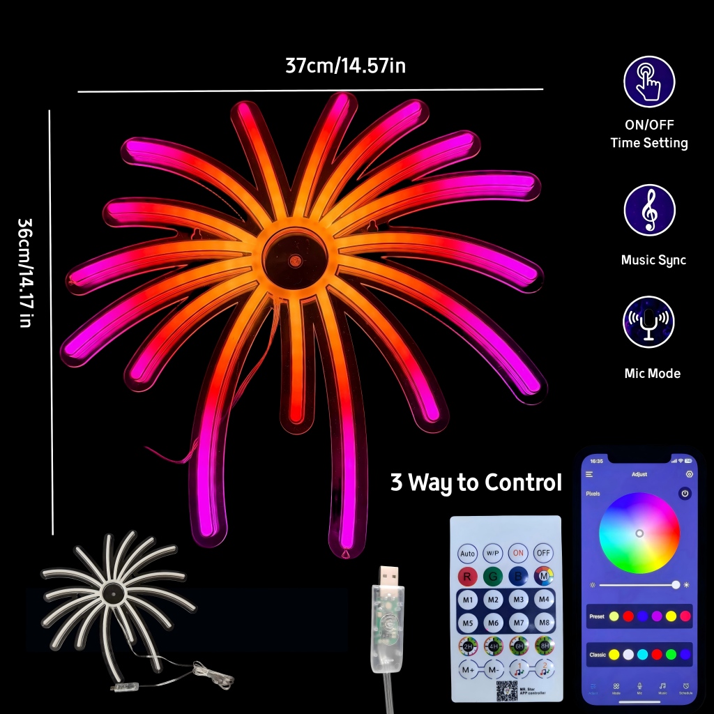 RGB Feuerwerk Neon-Schild LED- – Outdoor Power For Xmas Lights Bewertung und Preis