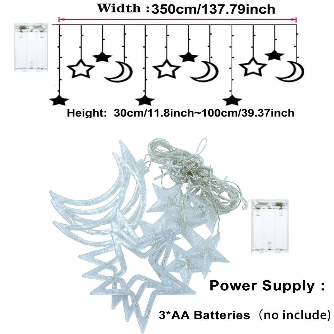3,5 m Stern Mond LED Vorhang S – Outdoor Power For Xmas Lights Bewertung und Preis