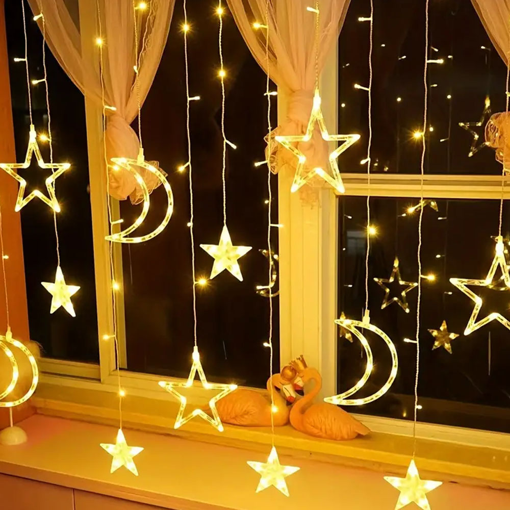 3,5 m Stern Mond LED Vorhang S – Outdoor Power For Xmas Lights Bewertung und Preis