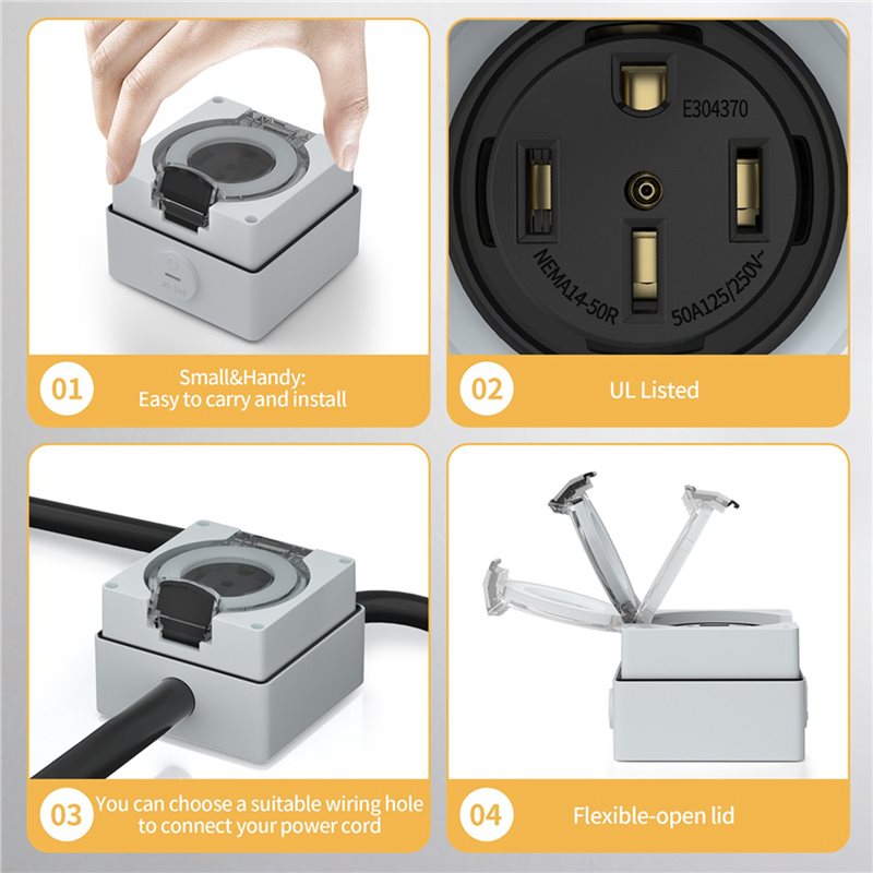 ABZL 6X 50Amp Steckdosenbox, 1 – Outdoor Power Receptacle Bewertung und Preis