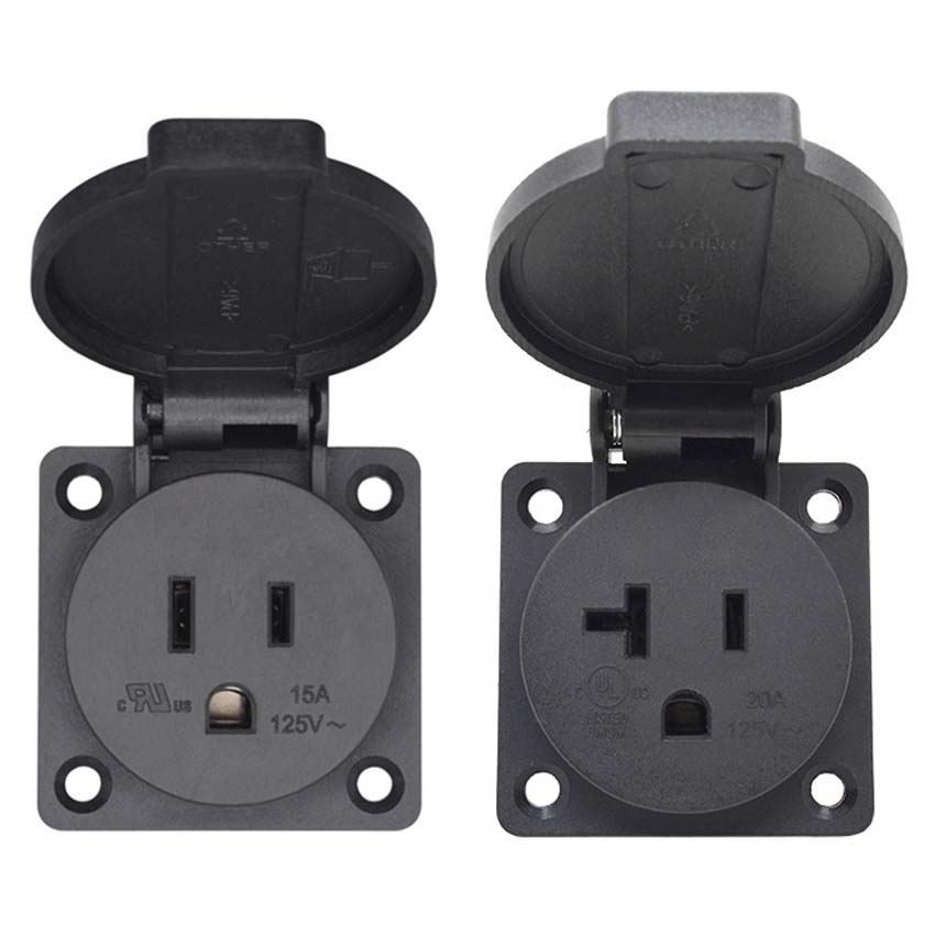 Schwarz 125V 15A 20A IP44 CE A – Outdoor Power Receptacle Bewertung und Preis