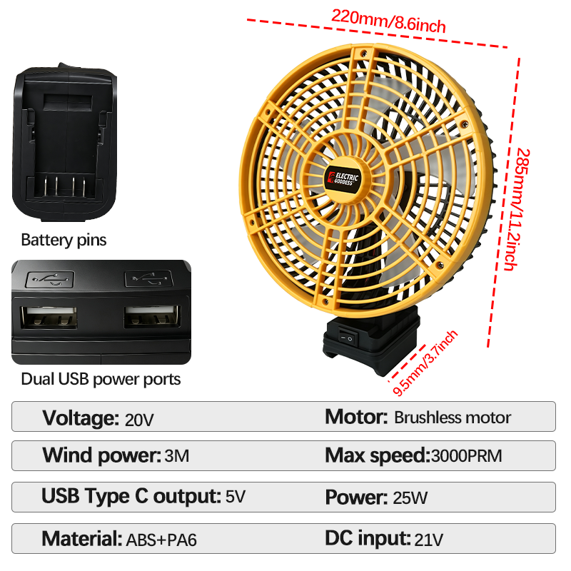 8-Zoll-Tischventilator 180 °   – Outdoor Power Pedestal Bewertung und Preis